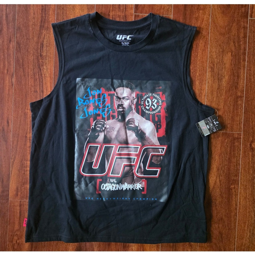 UFC Jon Bones Jones Octagon Warrior Muscle Tee Black Mens XL MMA Champion Shirt